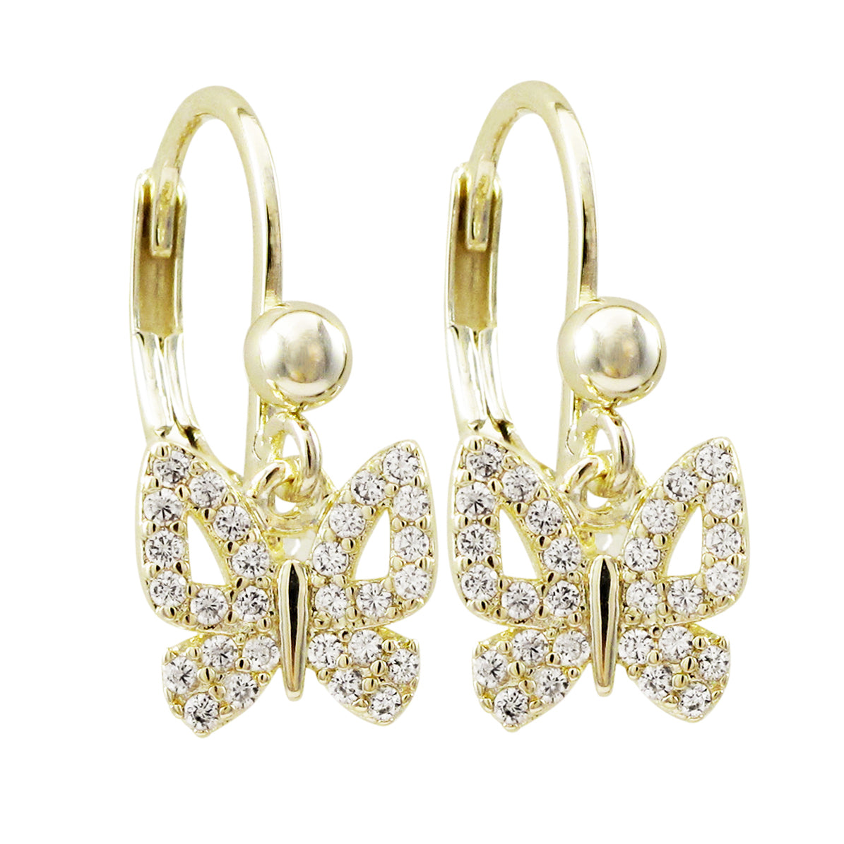 Small cz butterfly earrings