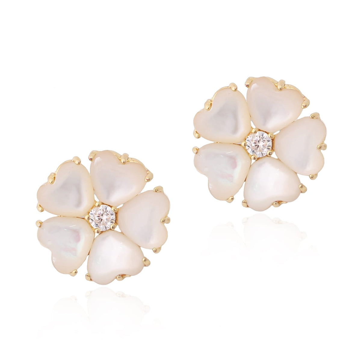 Mother of pearl flower studs