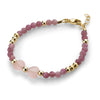 Mauve and gold beaded adjustable baby bracelet