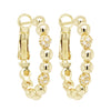 Sterling gold ball oval shaped hoops